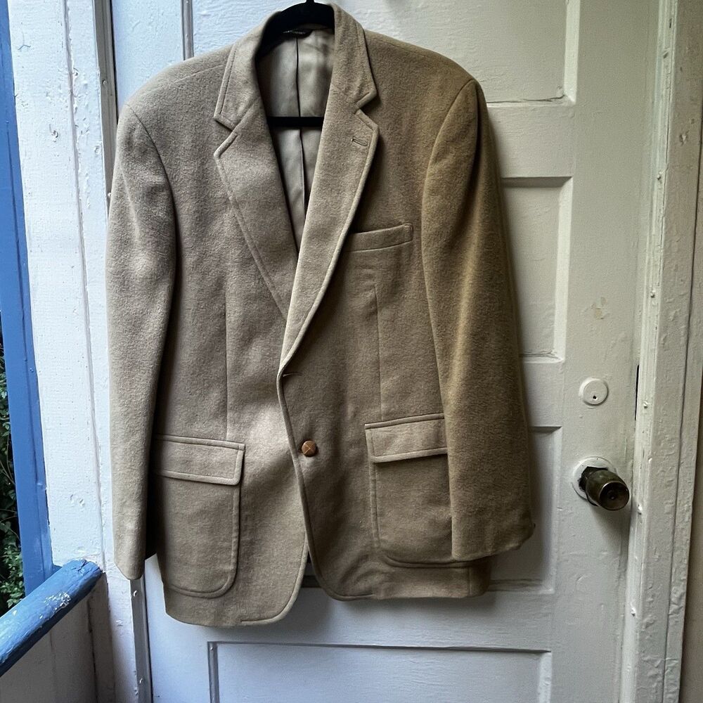 Botany 500 Wool Coat Sz 40R Camel Business Corporate Office Professional Classic
